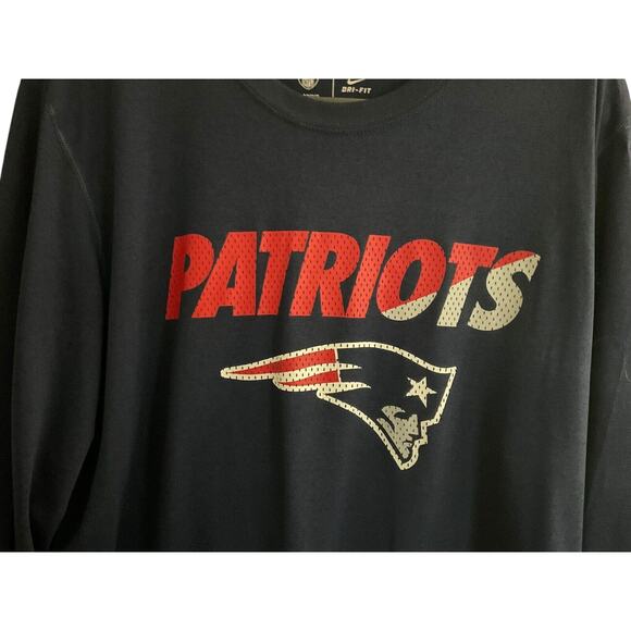 New England Patriots NFL Nike Dri-Fit Long Sleeve Shirt Mens Size XL Blue - Picture 11 of 13